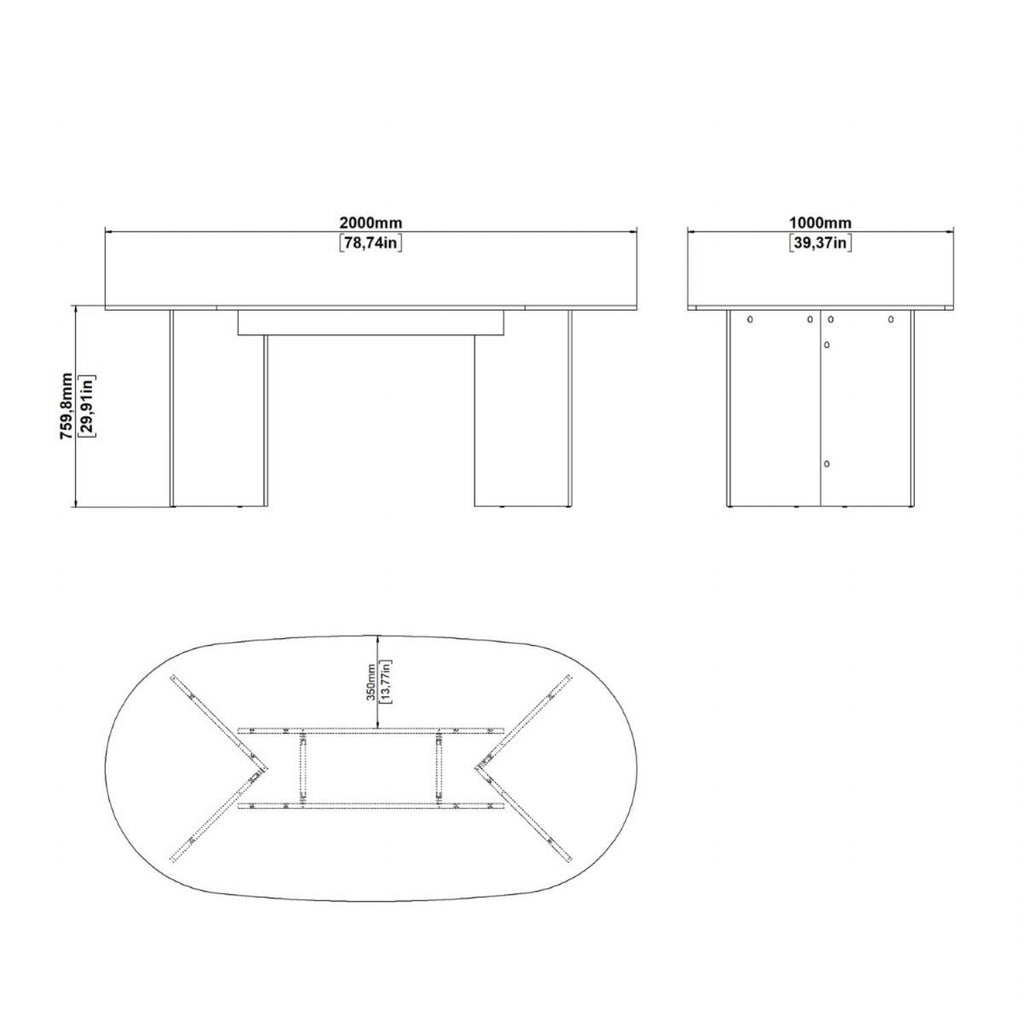 Family Dining table 100x200cm in Cashmere