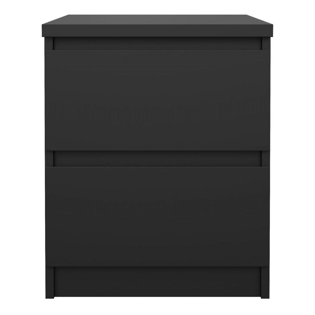 Naia Bedside 2 Drawers in Matt Black