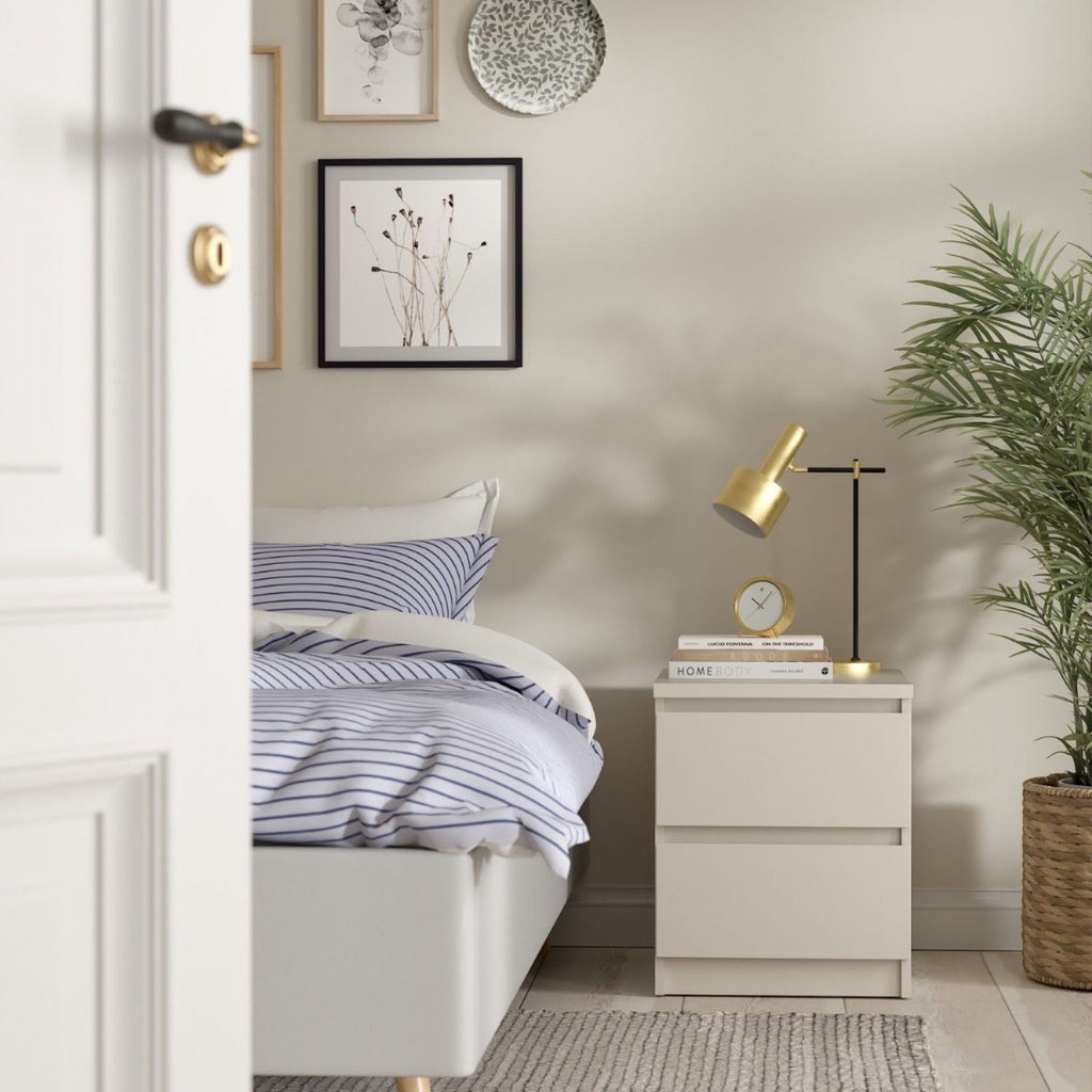 Naia Bedside 2 Drawers in Cashmere