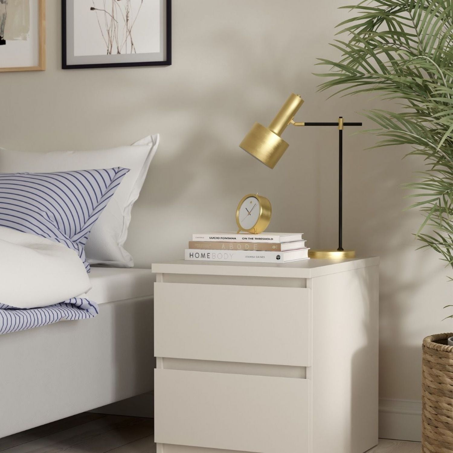 Naia Bedside 2 Drawers in Cashmere