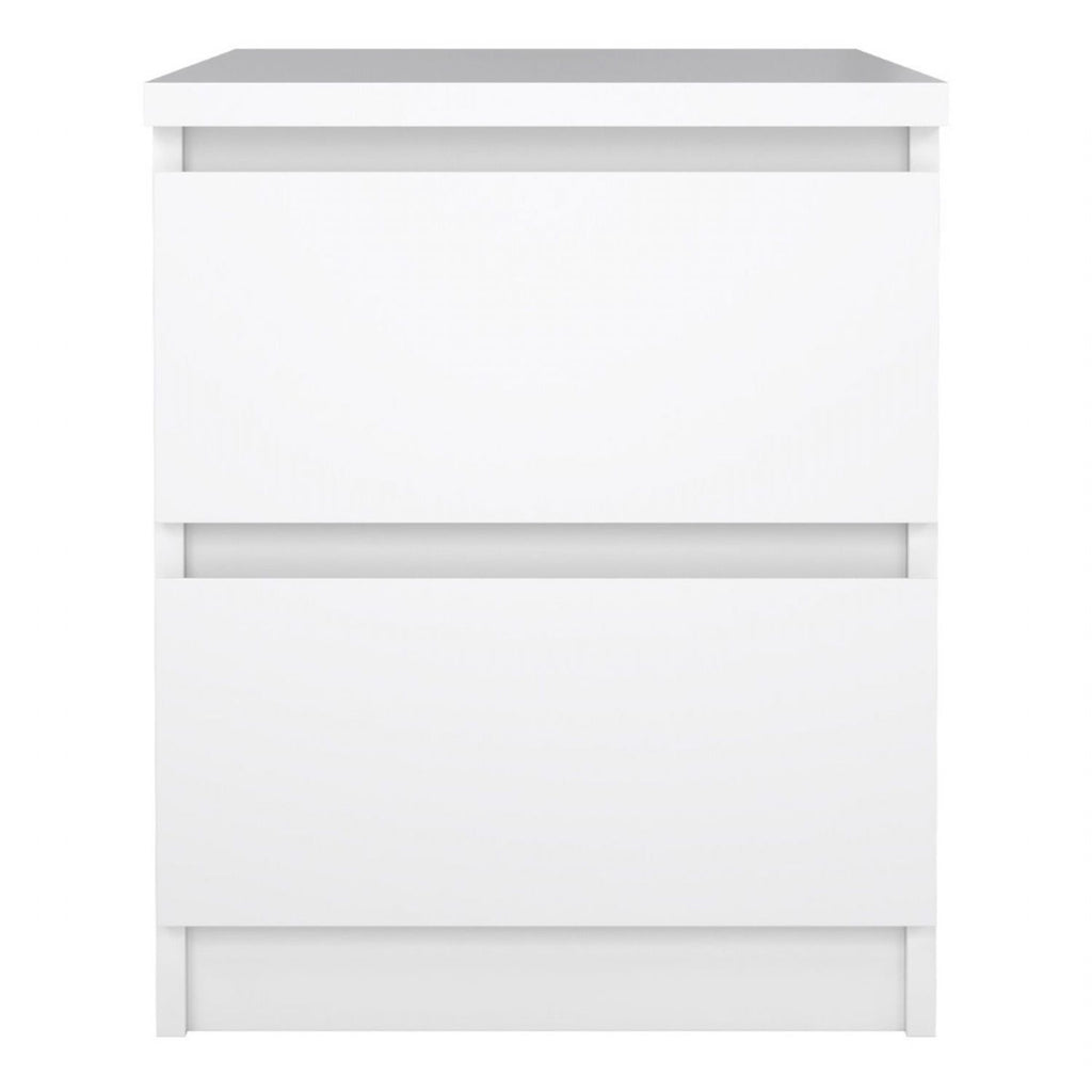 Naia Bedside 2 Drawers in White high gloss