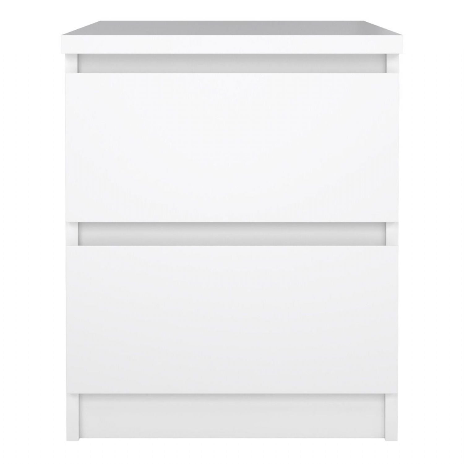 Naia Bedside 2 Drawers in White high gloss