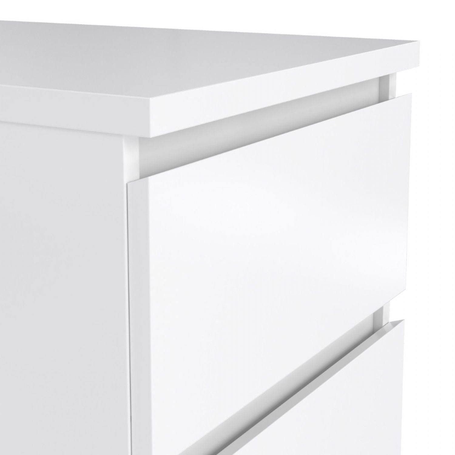 Naia Bedside 2 Drawers in White high gloss