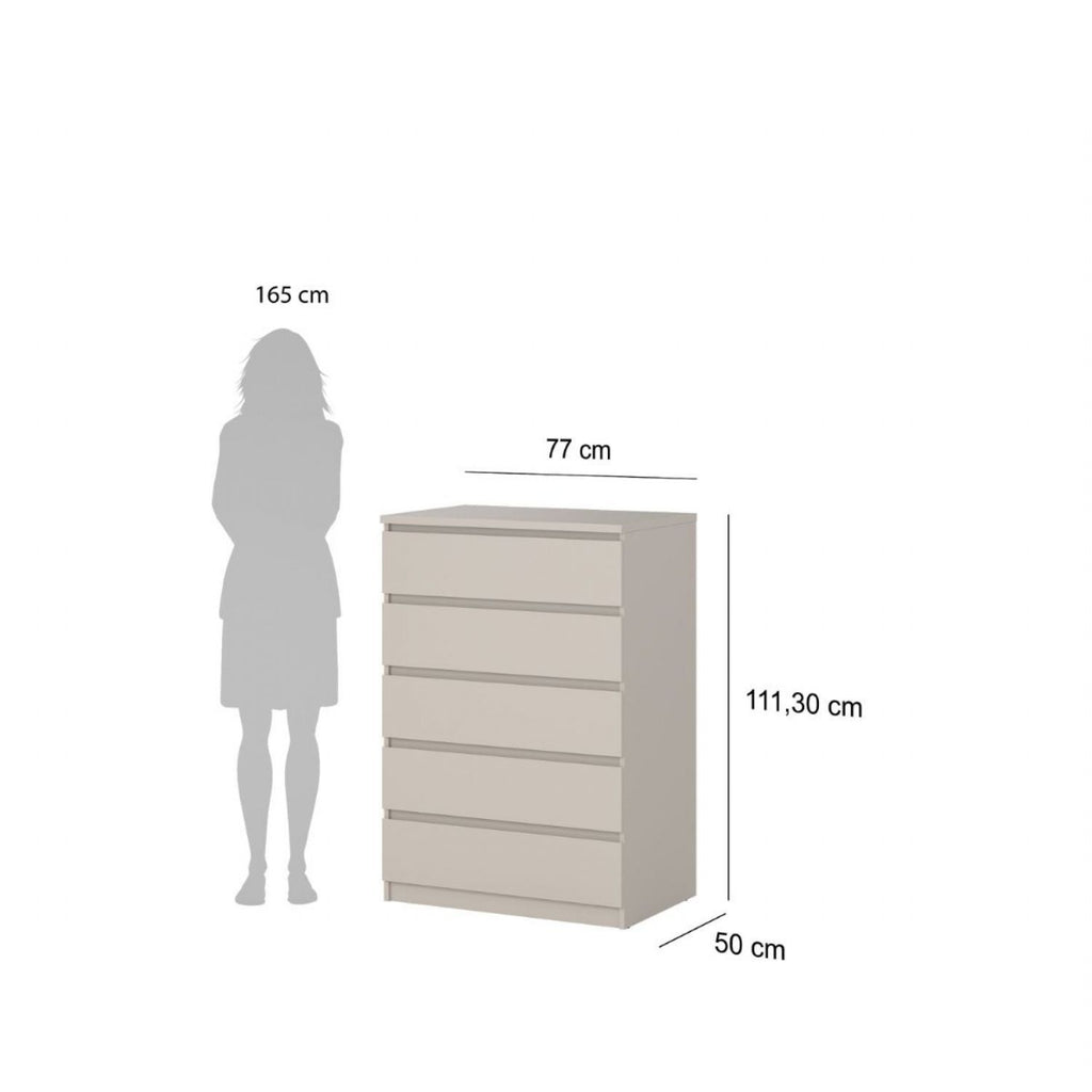Naia Chest of 5 Drawers in Cashmere