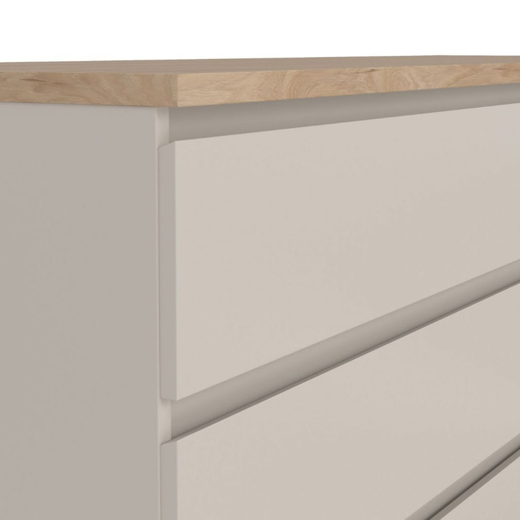 Naia Wide Chest of 6 Drawers (3+3) in Cashmere Jackson Hickory