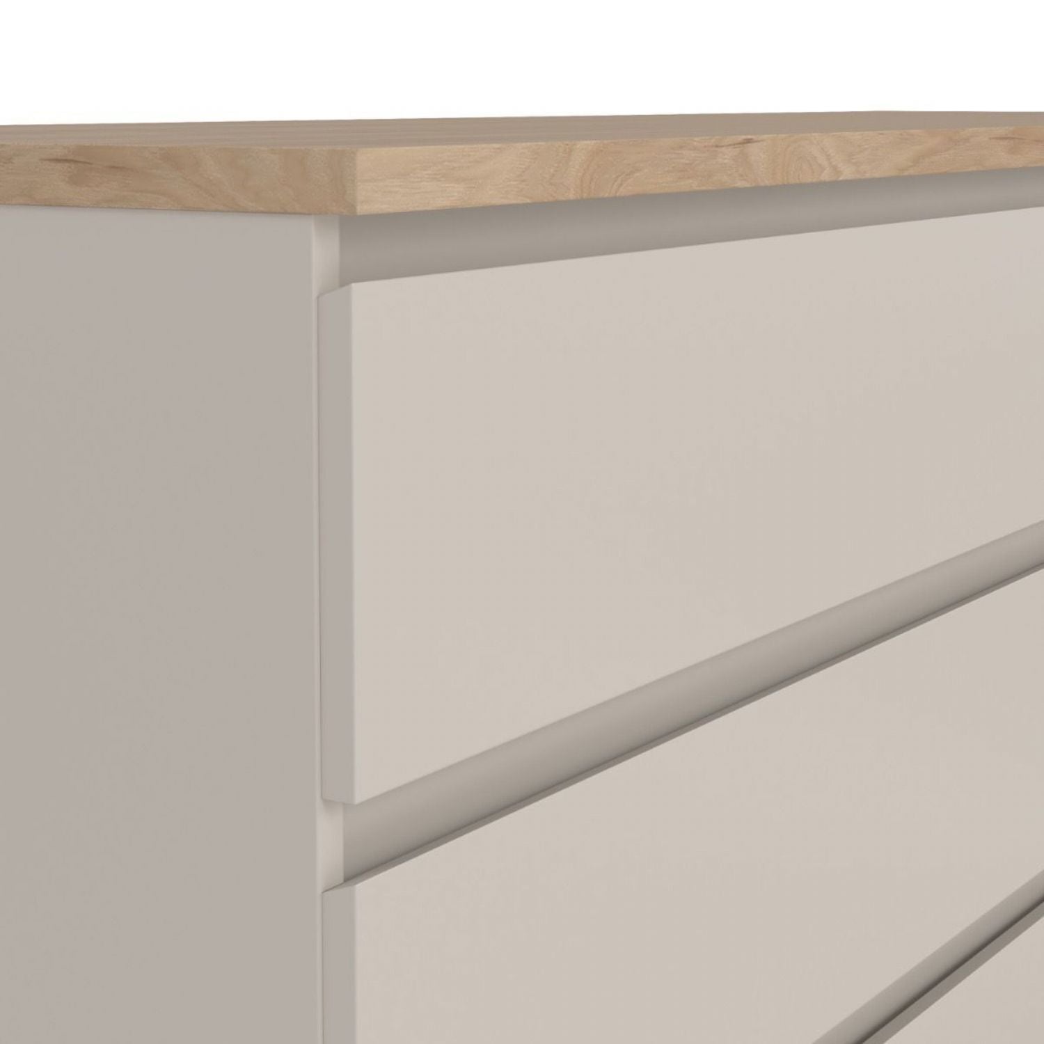 Naia Wide Chest of 6 Drawers (3+3) in Cashmere Jackson Hickory