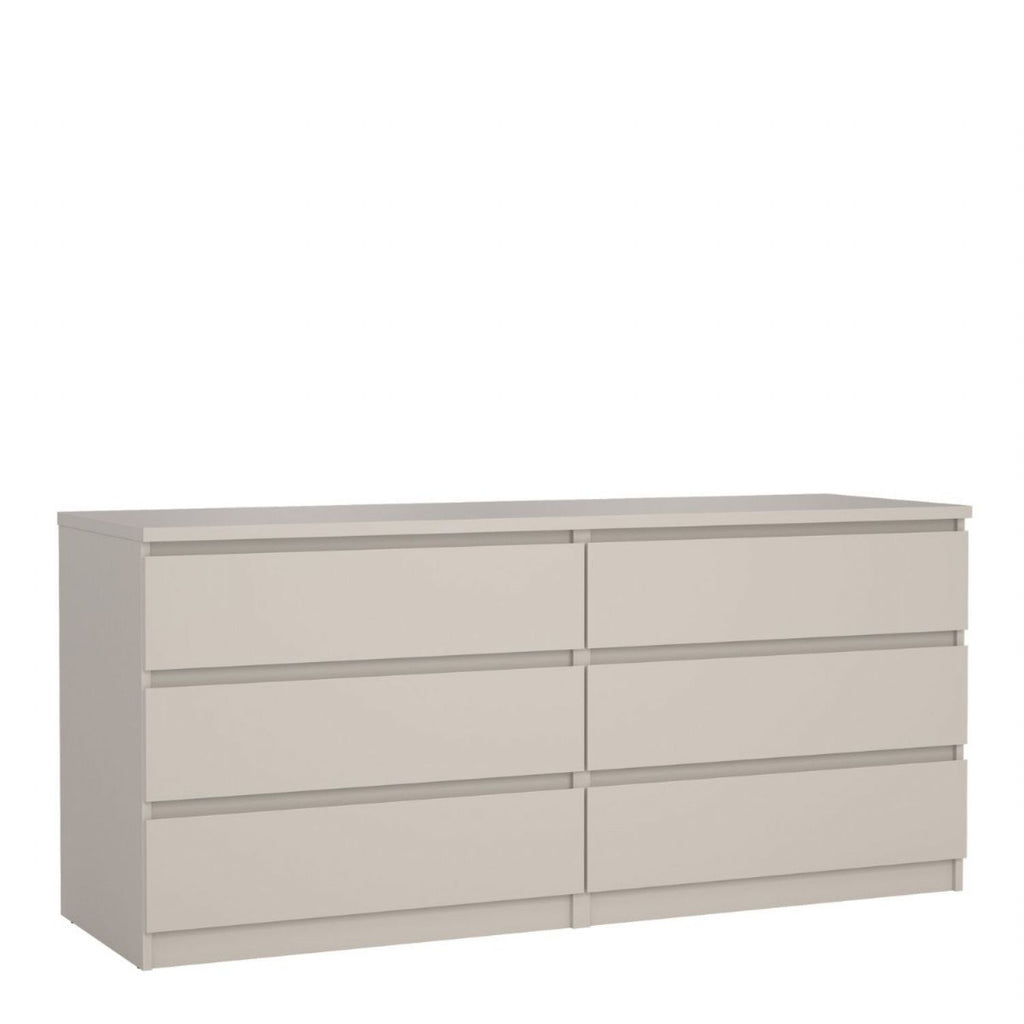 Naia Wide Chest of 6 Drawers (3+3) in Cashmere