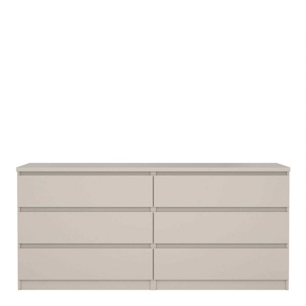 Naia Wide Chest of 6 Drawers (3+3) in Cashmere