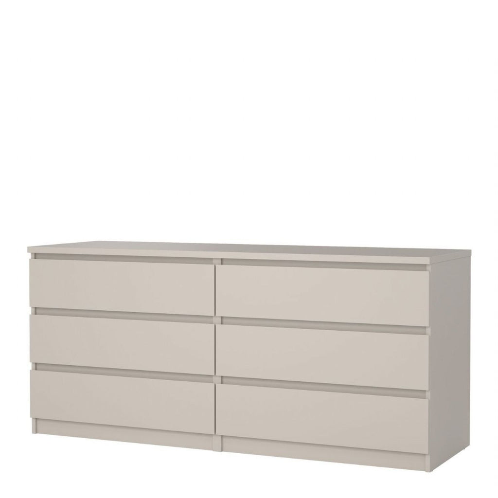 Naia Wide Chest of 6 Drawers (3+3) in Cashmere