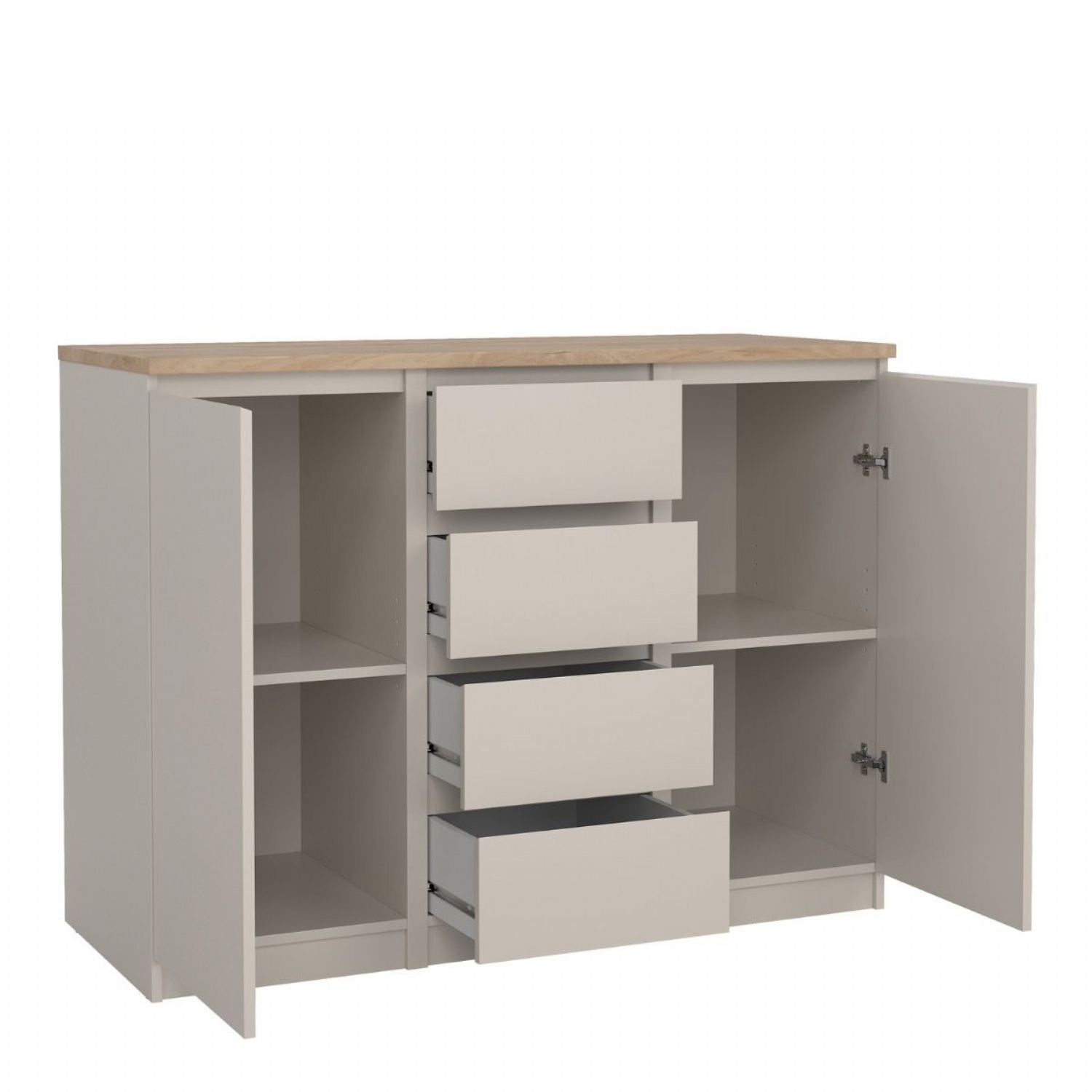 Naia Sideboard 4 Drawers 2 Doors in Cashmere Jackson Hickory