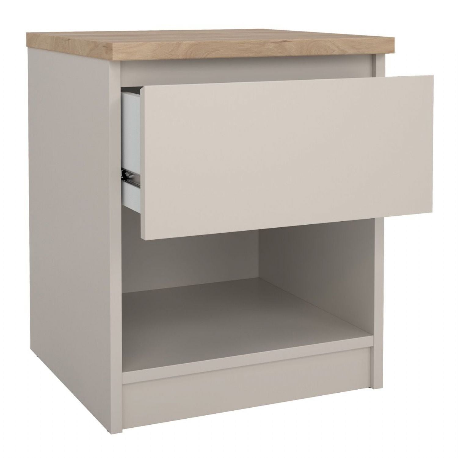 Naia Bedside 1 Drawer 1 Shelf in Cashmere Jackson Hickory
