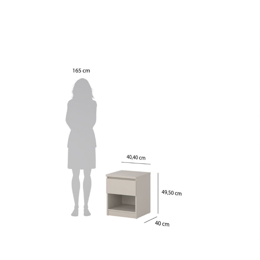 Naia Nightstand 1 Drawer Nightstand in Cashmere