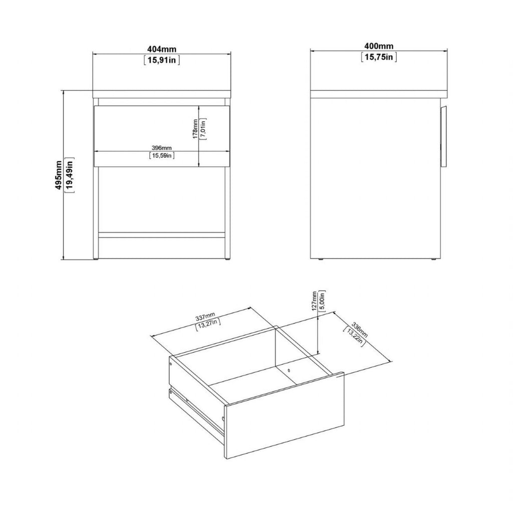 Naia Nightstand 1 Drawer Nightstand in Cashmere