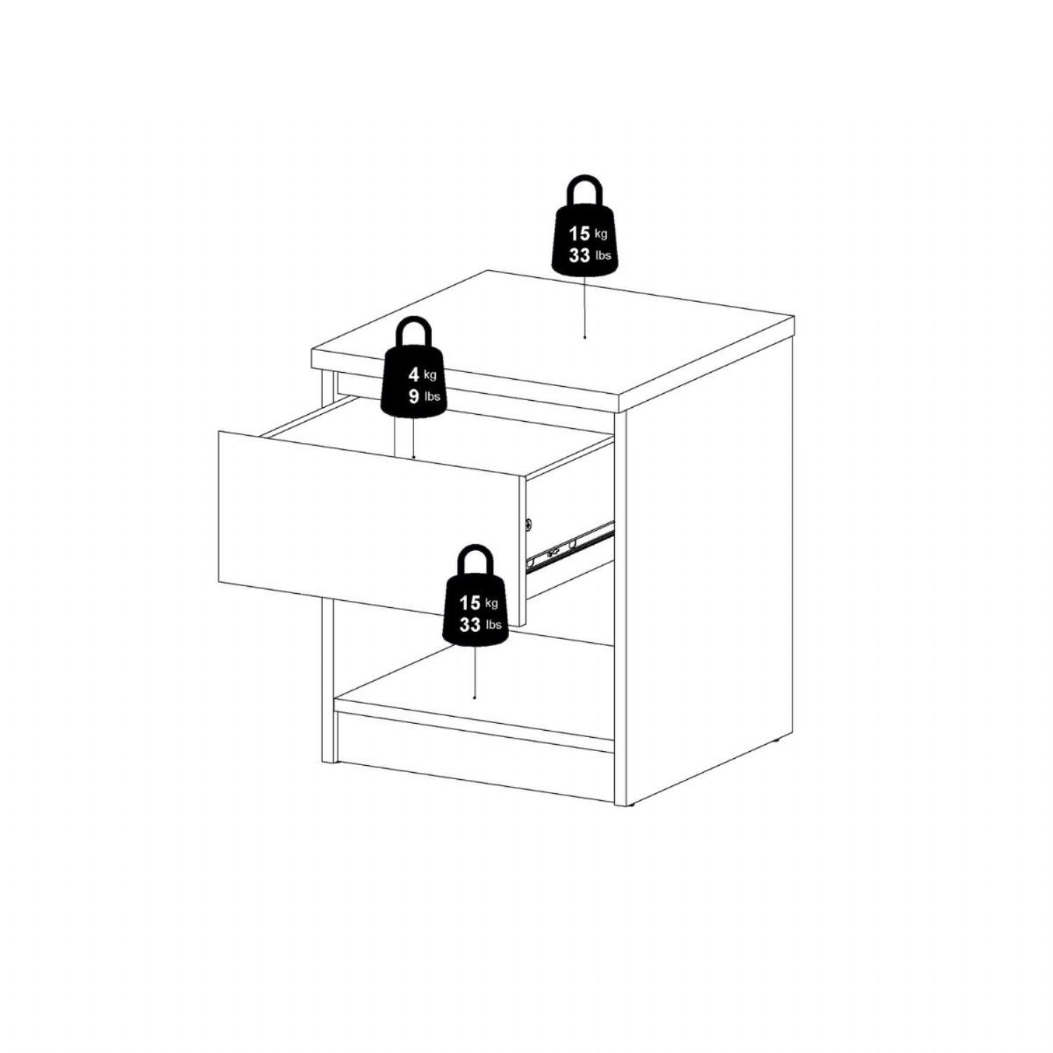 Naia Nightstand 1 Drawer Nightstand in Cashmere