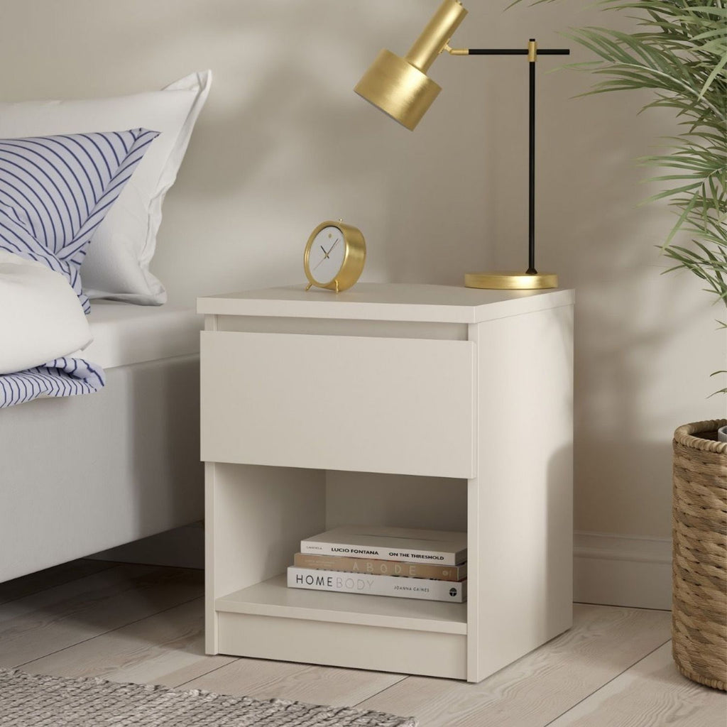 Naia Nightstand 1 Drawer Nightstand in Cashmere