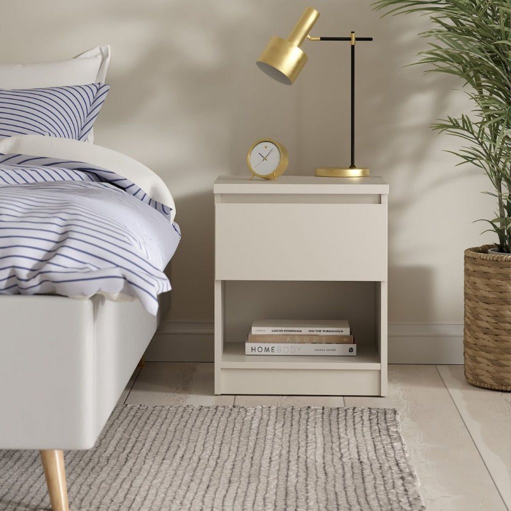 Naia Nightstand 1 Drawer Nightstand in Cashmere