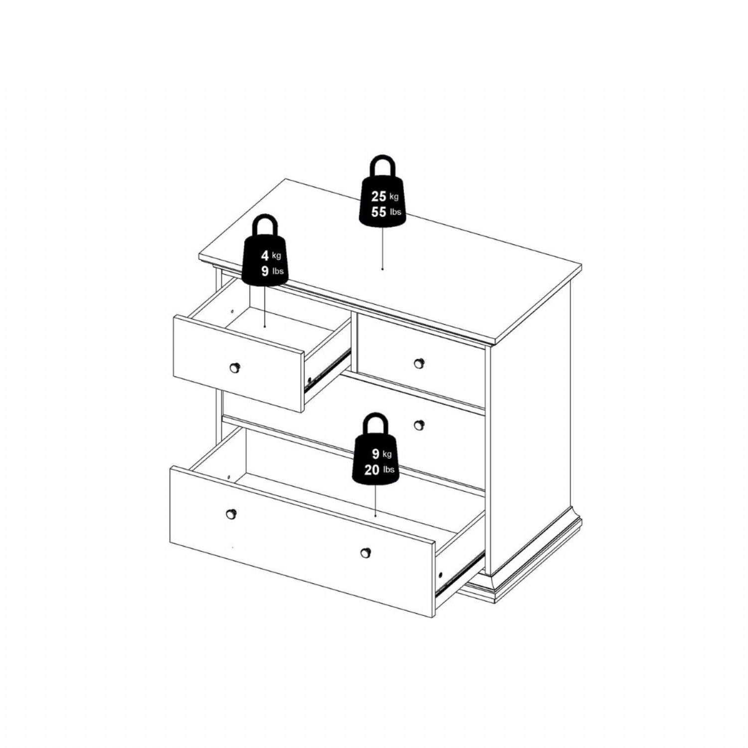 Paris Chest of 4 Drawers in Cashmere