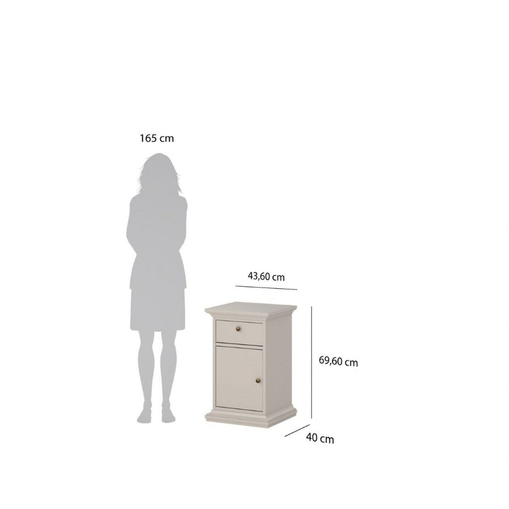 Paris Nightstand 1 door 1 Drawer in Cashmere