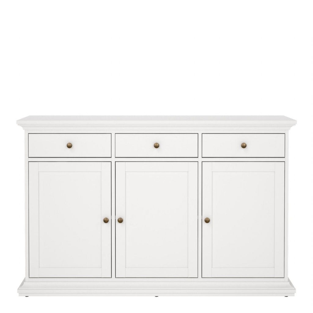 Paris Sideboard with 3 Doors and 3 Drawers in White