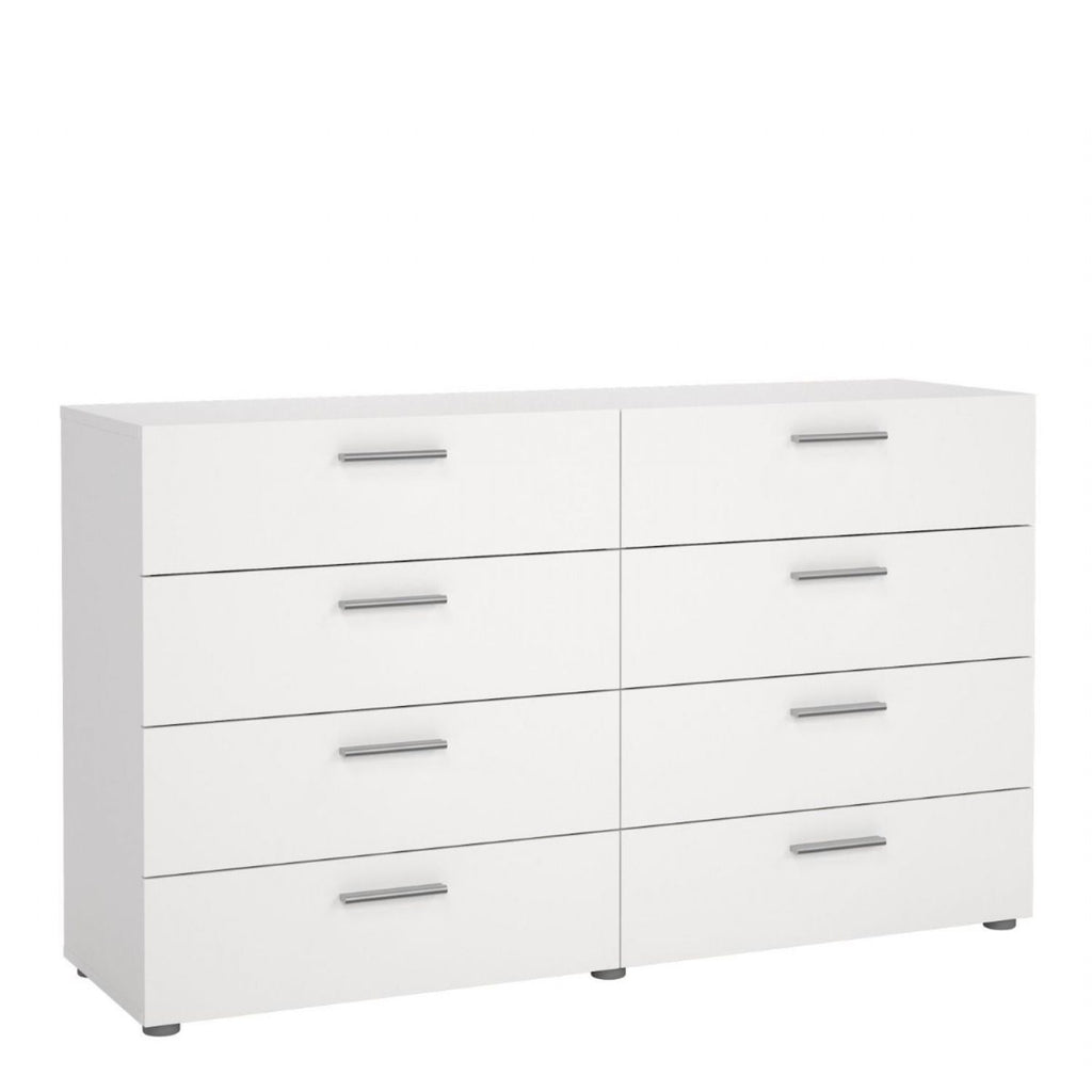 Pepe Wide Chest of 8 Drawers in White