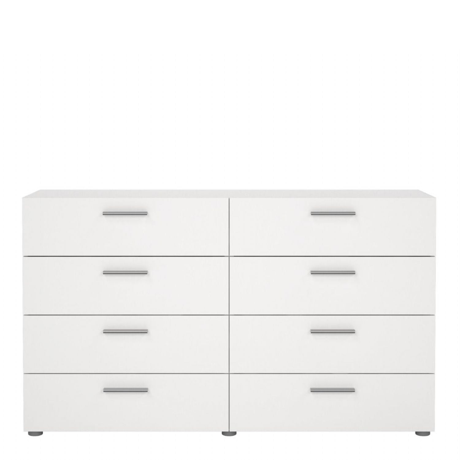 Pepe Wide Chest of 8 Drawers in White