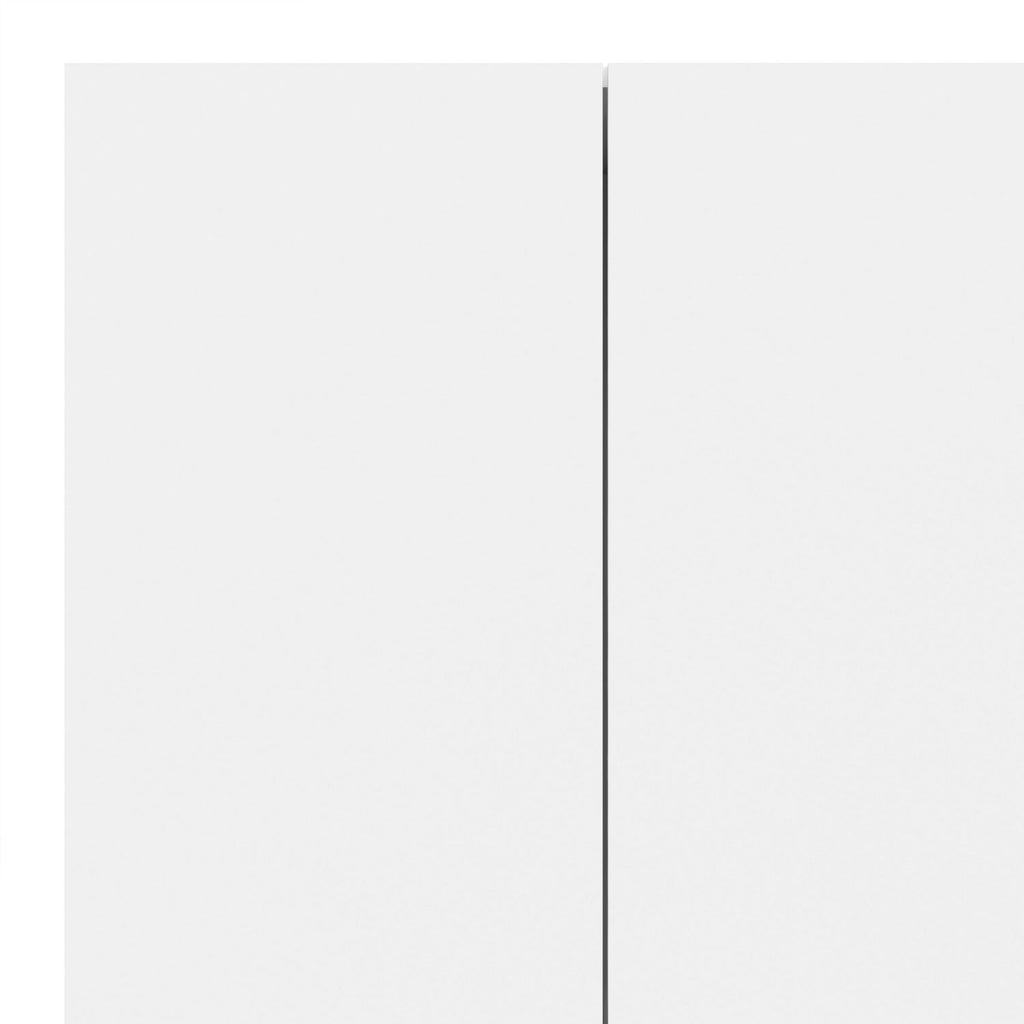 White 3 Door Triple Plain Wardrobe 200cm Tall x 118cm Wide