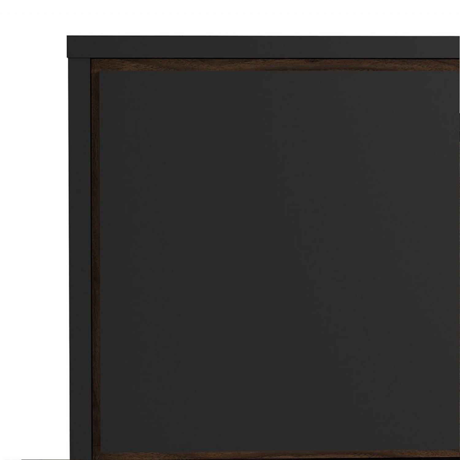 Matt Black Walnut 1 Door 1 Drawer TV Media Unit