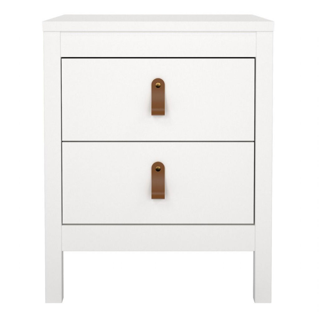 Barcelona Bedside Table 2 drawers in White