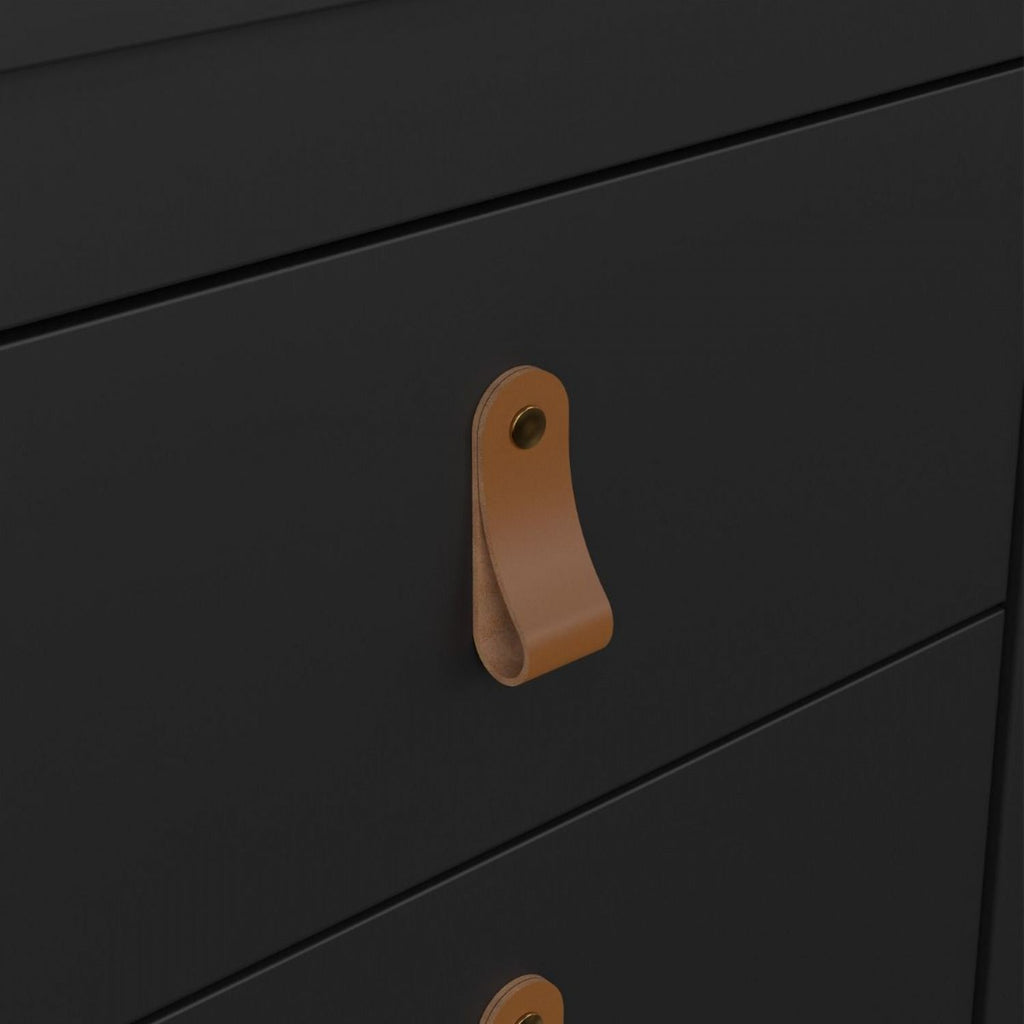 Matt Black 2 Drawer Bedside Cabinet