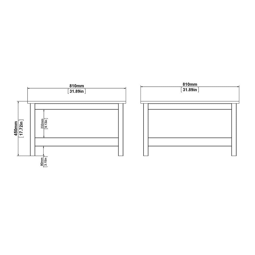 Small Matt Black Open Shelf Coffee Table