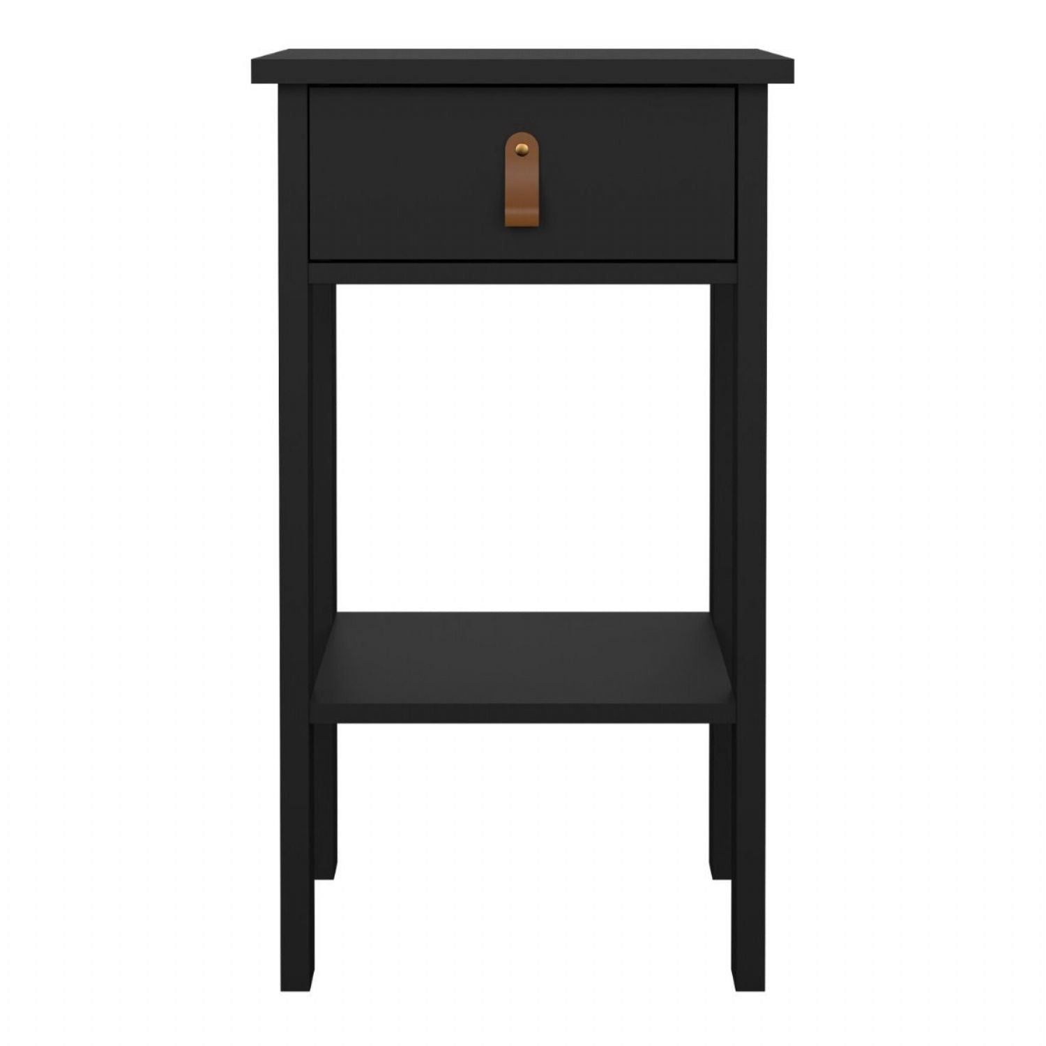 Barcelona Bedside Table with 1 Drawer in Matt Black