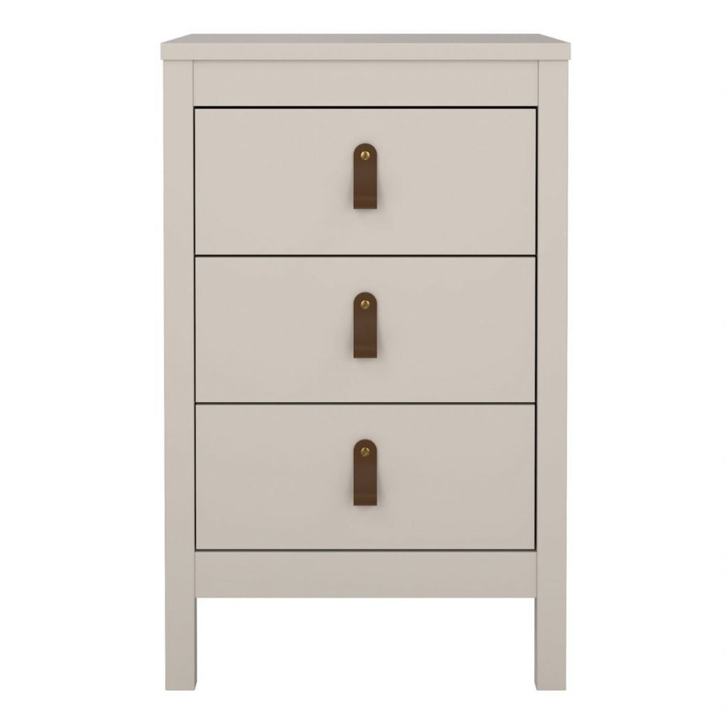 Barcelona Bedside Table 3 Drawers in Cashmere