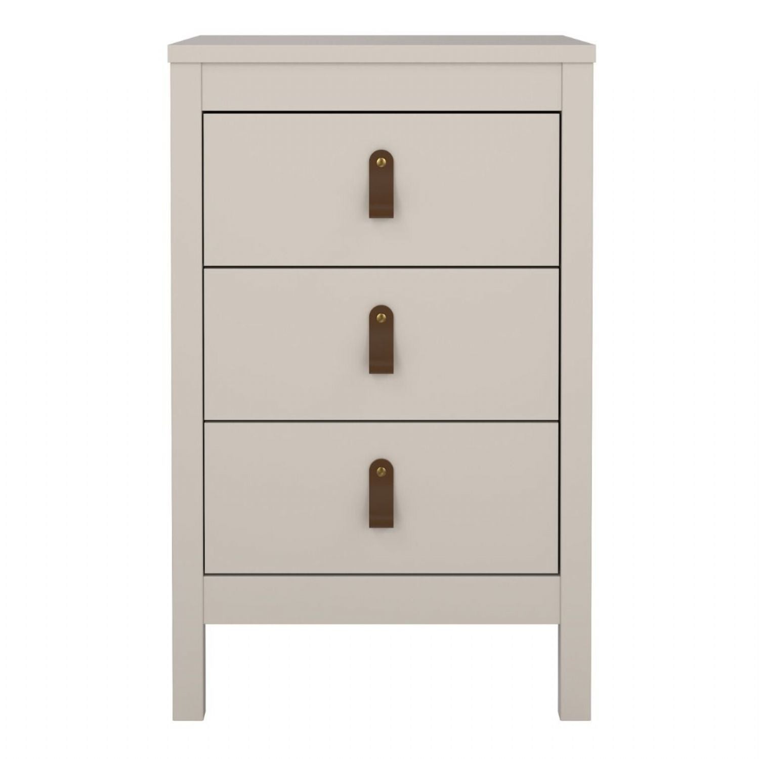 Barcelona Bedside Table 3 Drawers in Cashmere