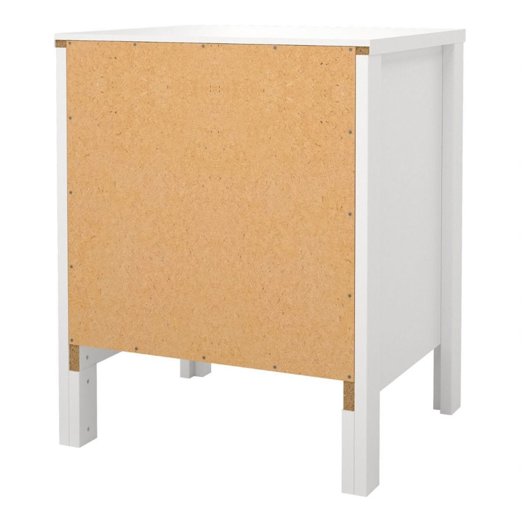 Bedside Table 2 drawers in White