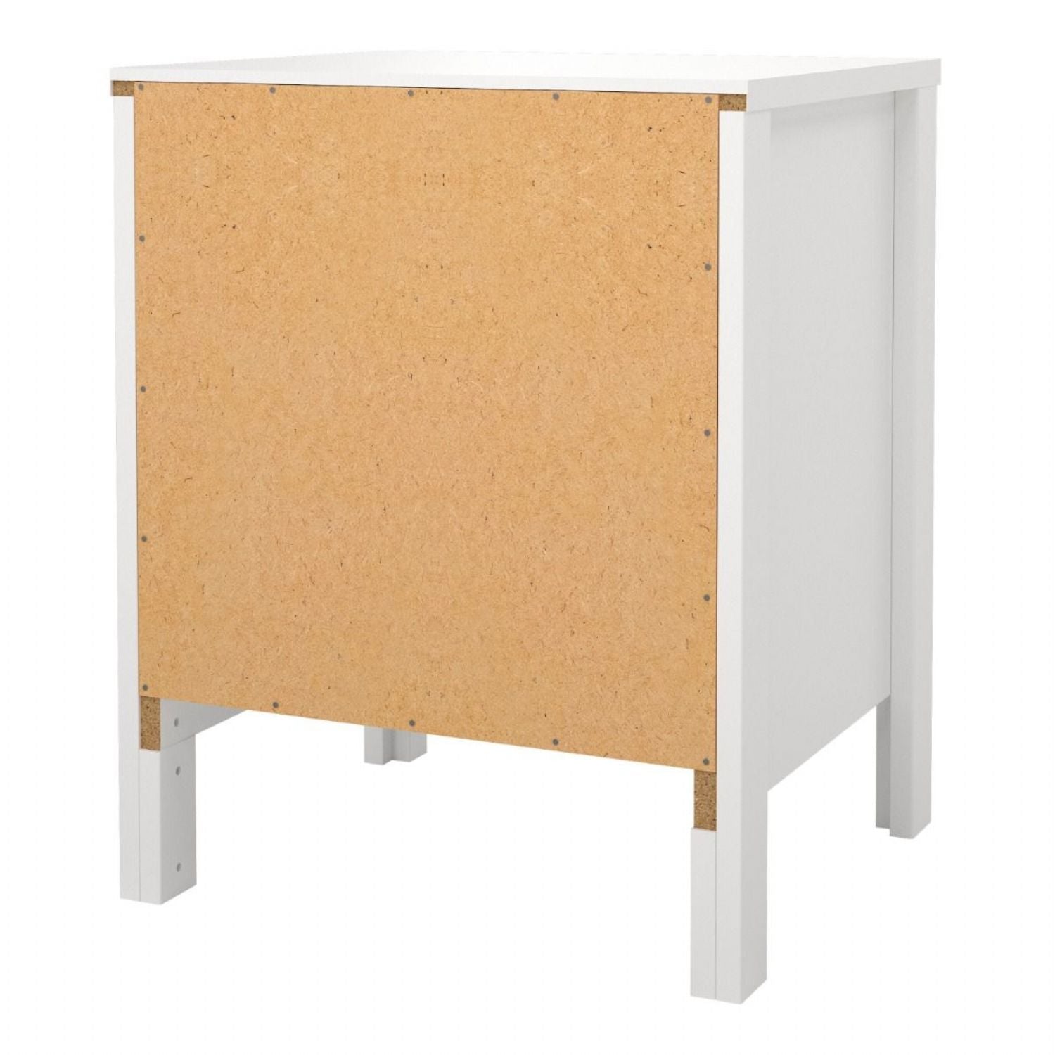 Bedside Table 2 drawers in White