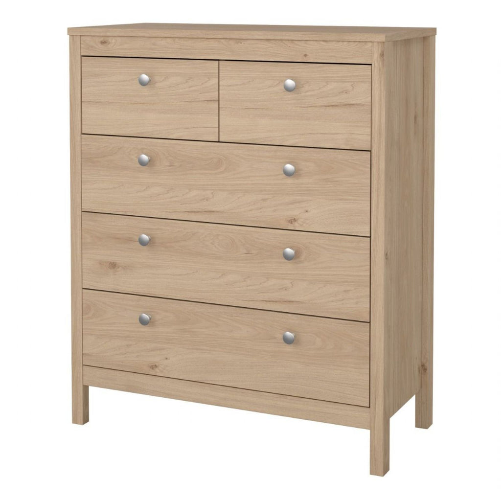 Madrid Chest 3+2 Drawers in Jackson Hickory Oak