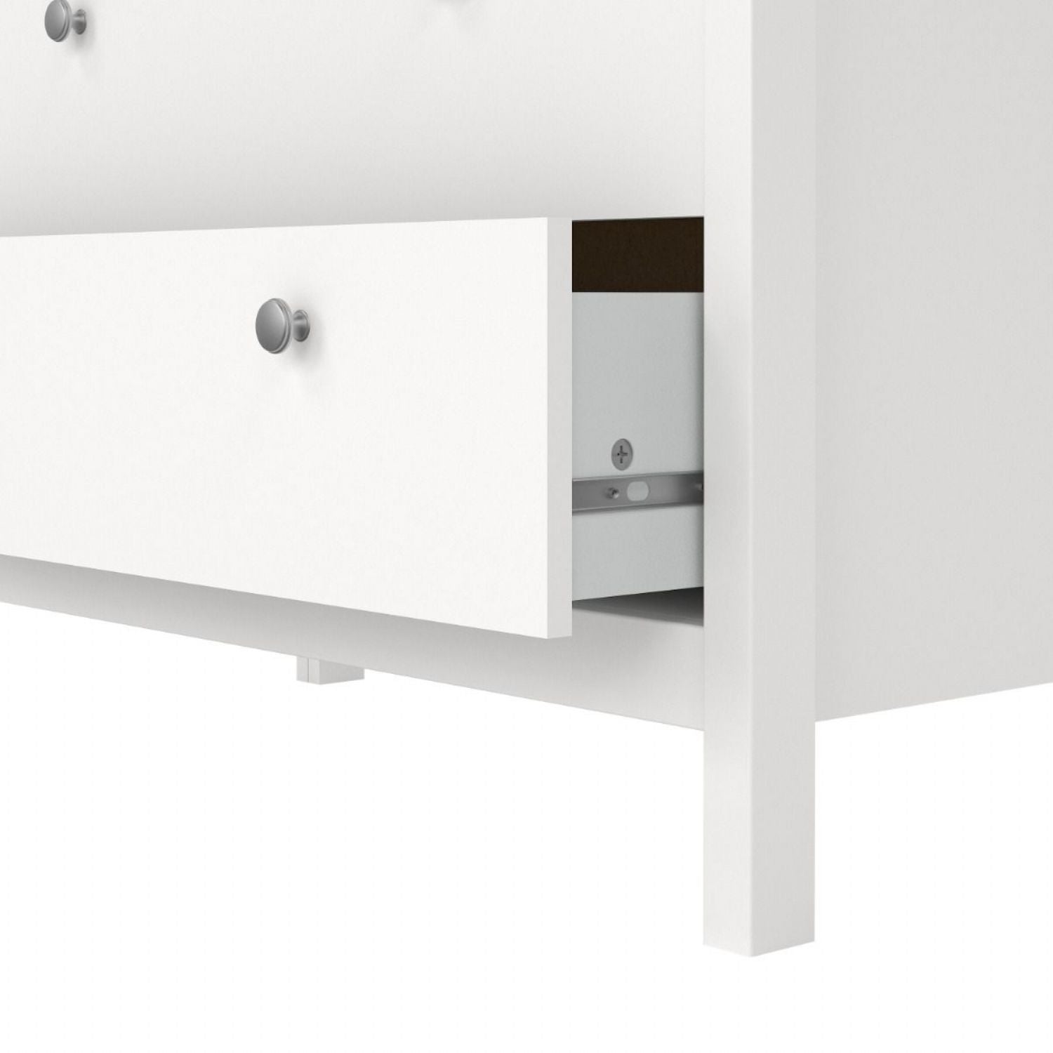 Modern Wide White 3 Drawer Chest