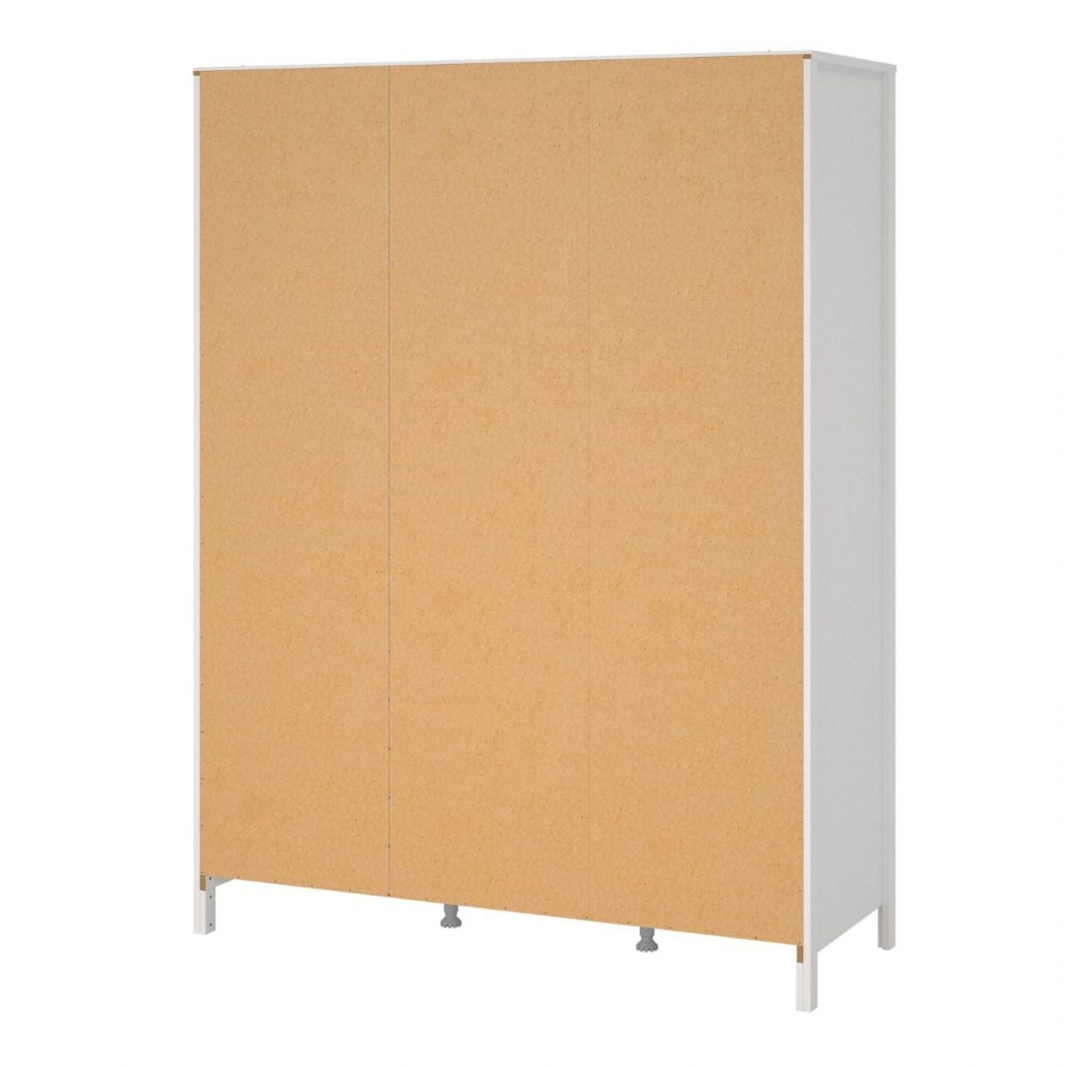 Large White 3 Door Triple Wardrobe 200cm Tall x 150cm Wide