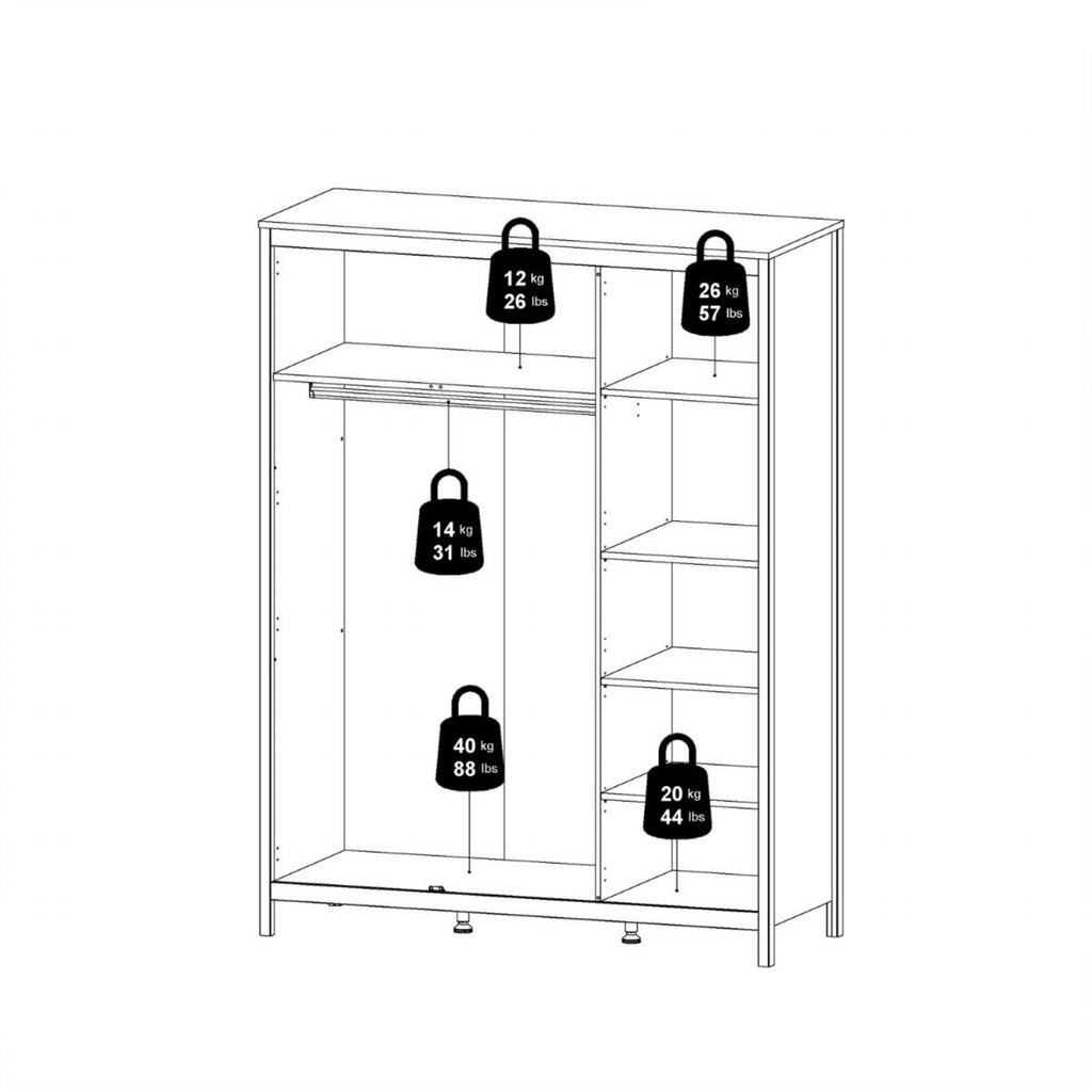 Madrid Wardrobe 3 Doors in Jackson Hickory Oak
