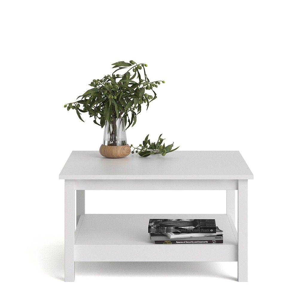 Small White Open Shelf Coffee Table