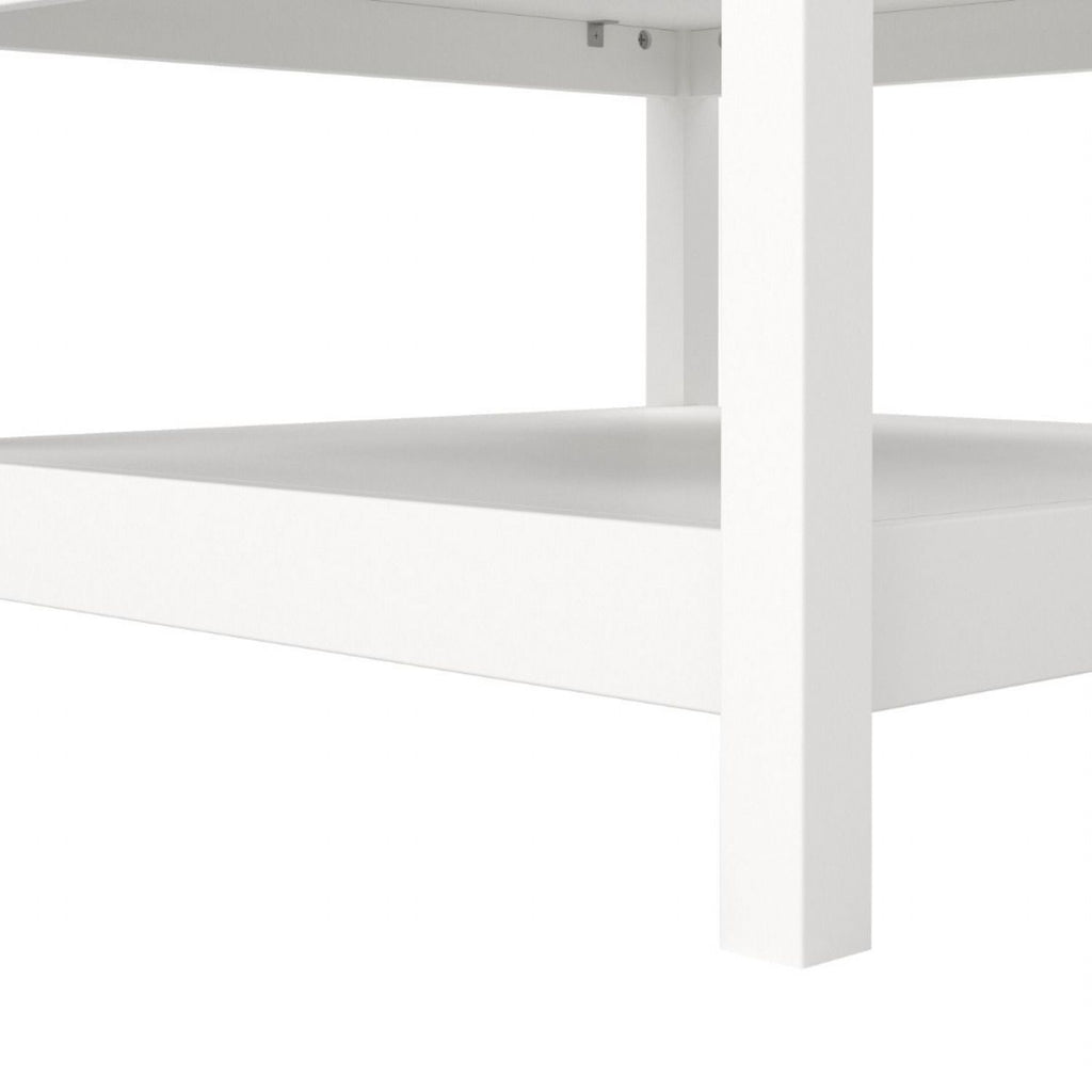 Small White Open Shelf Coffee Table