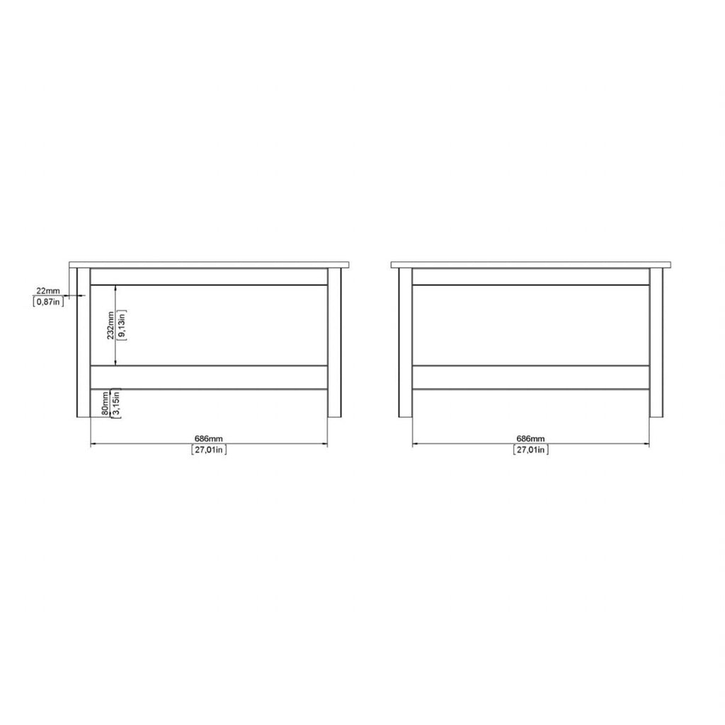 Small White Open Shelf Coffee Table