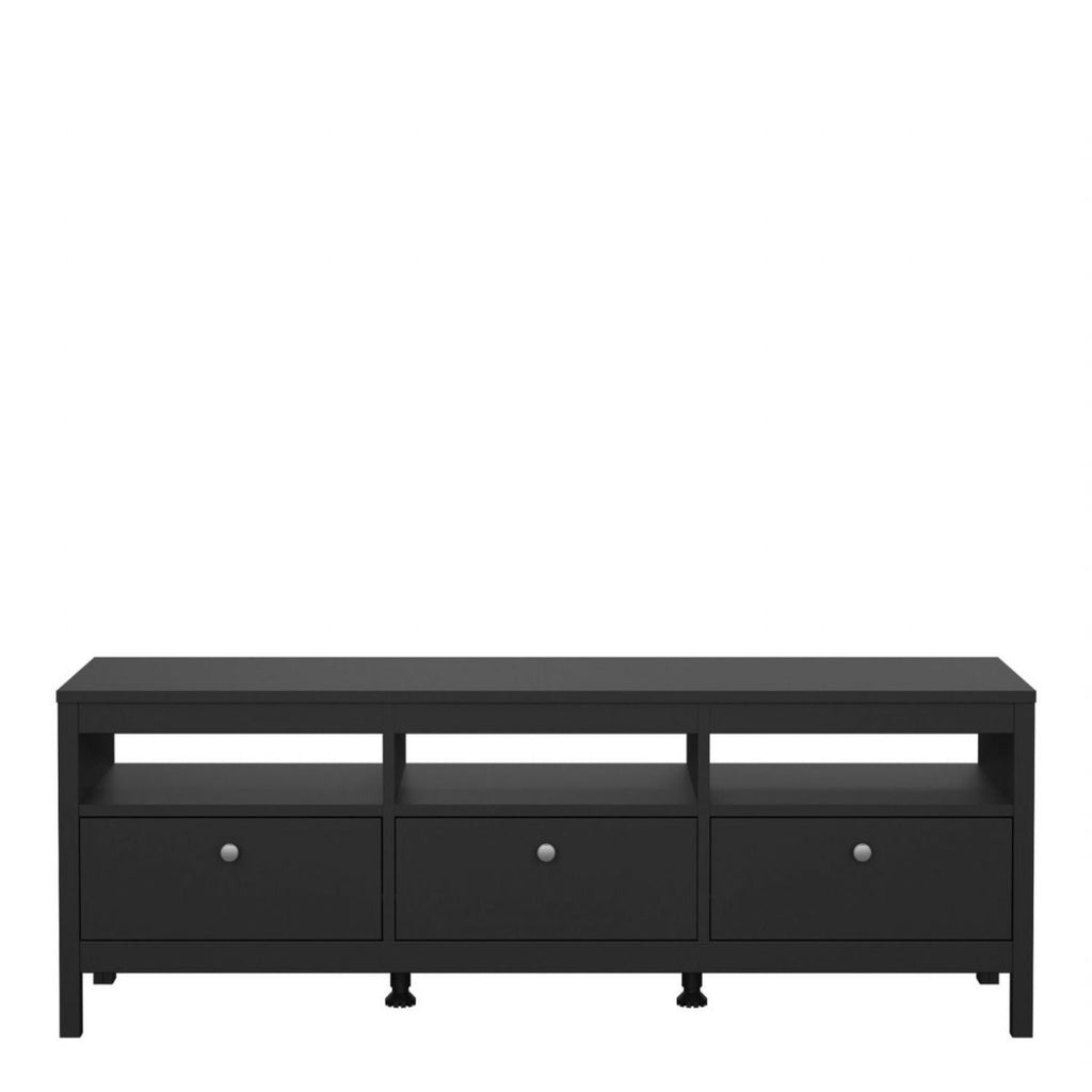 Matt Black 3 Drawer TV Unit