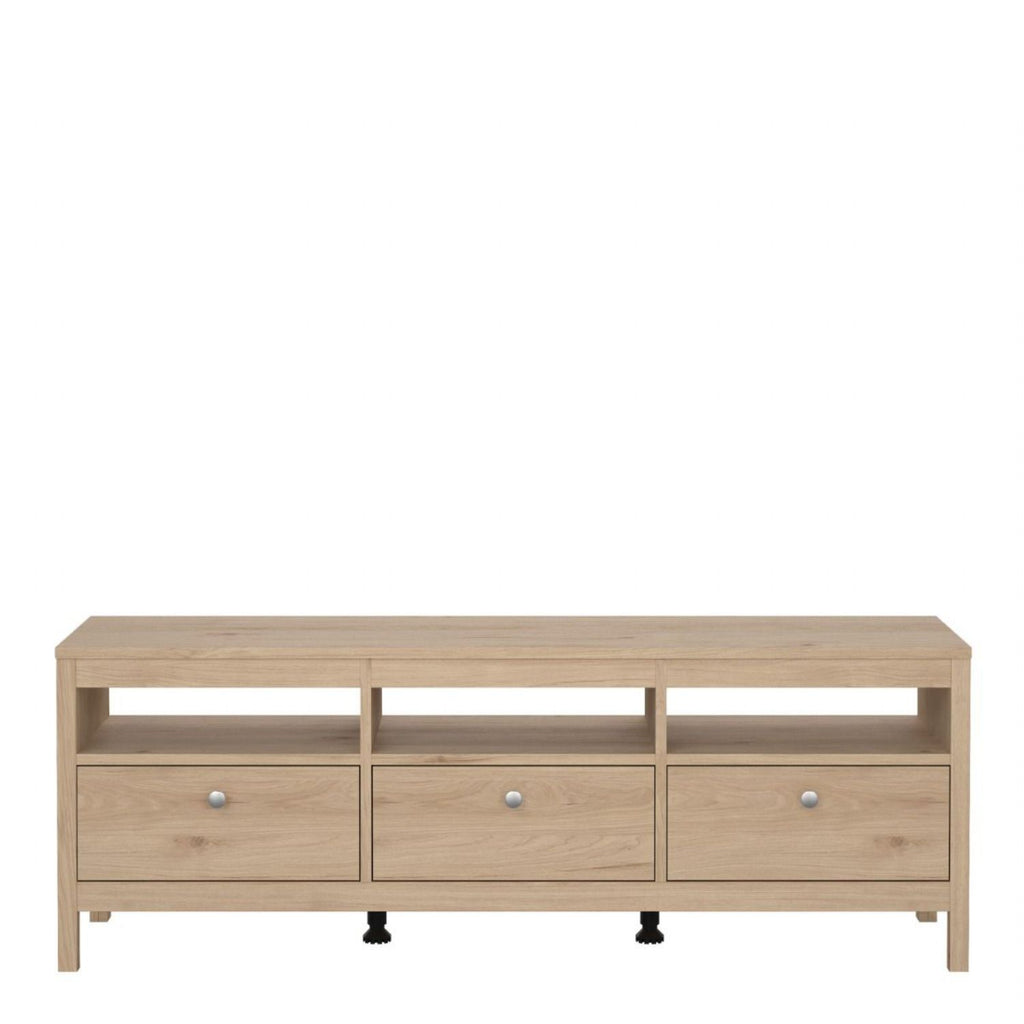 Madrid TV Unit 3 Drawers in Jackson Hickory Oak