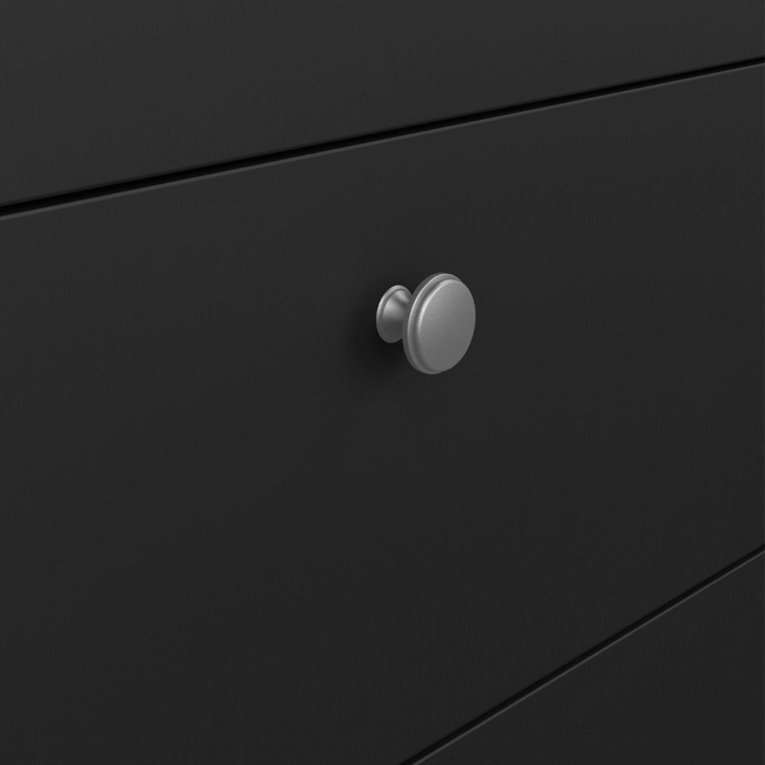 Matt Black 2 Door And 3 Drawer Sideboard