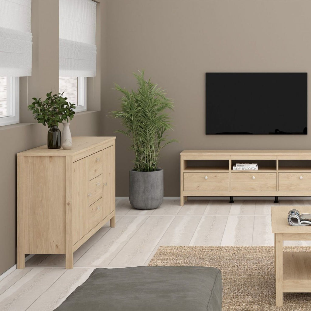 Madrid Sideboard 2 Doors 3 Drawers in Jackson Hickory Oak