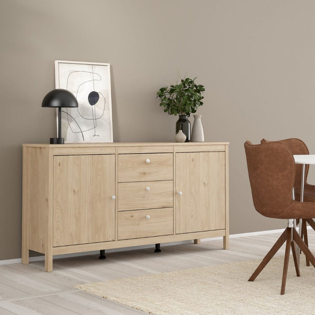 Madrid Sideboard 2 Doors 3 Drawers in Jackson Hickory Oak