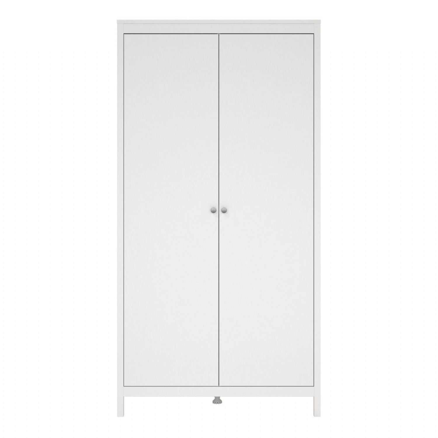 Large White 199cm Tall 2 Door Double Wardrobe Modern