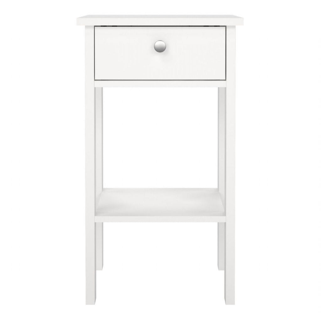 Madrid Bedside Table with 1 Drawer in White