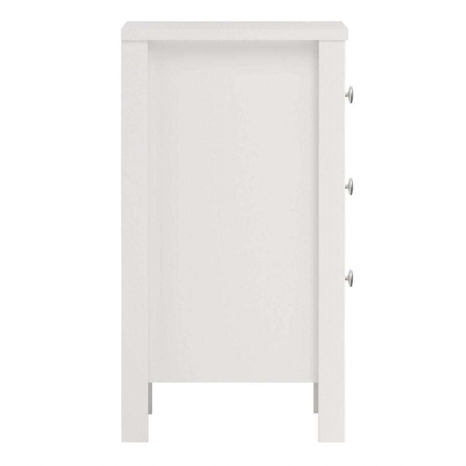 Madrid Bedside Table 3 Drawers in White
